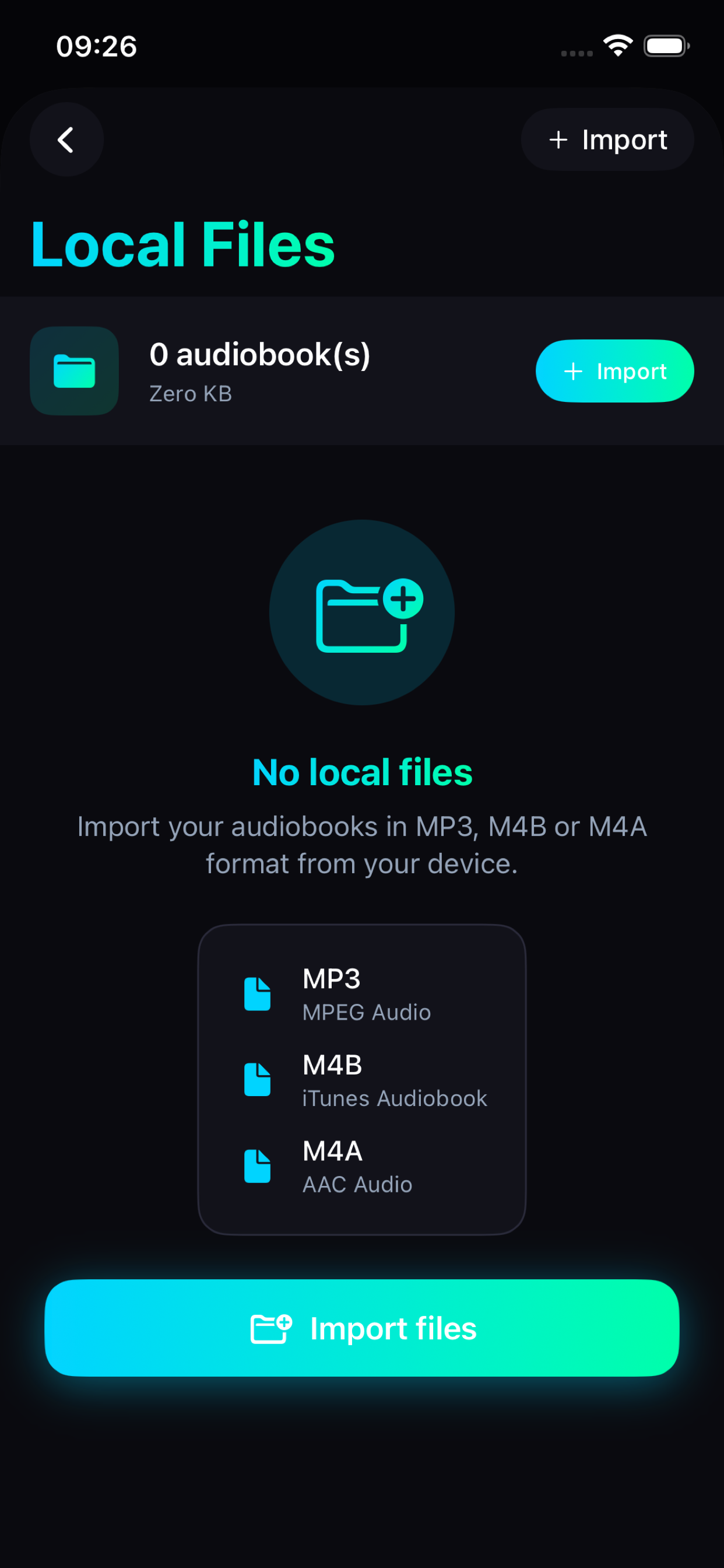 Local Files - Import Audio